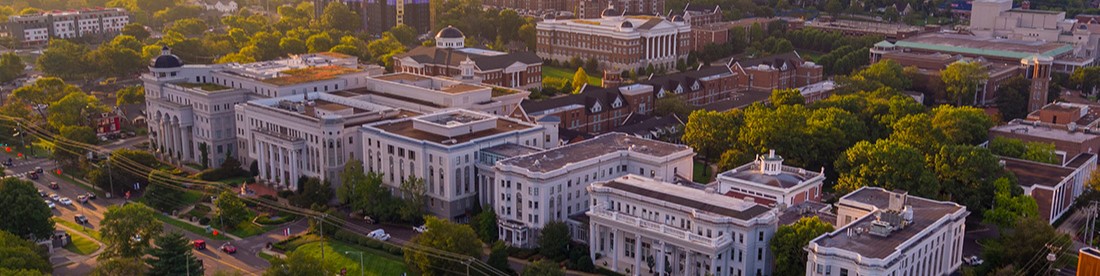 An overhead shot of Belmont University, surrounded by some of the best real estate in Nashville, TN.