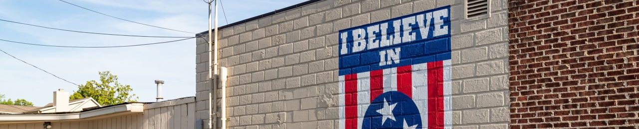 The I Believe in Nashville Mural, a prime real estate neighborhood in Nashville TN.